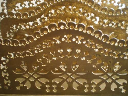 Vintage Filigree Two Compartment Brass Napkin Holder Very Decorative