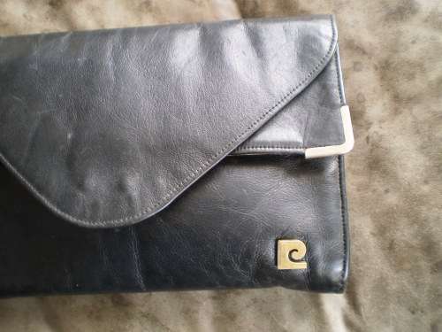 Vintage Pierre Cardin Genuine Leather Clutch Hand Bag Handbag
