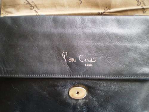 Vintage Pierre Cardin Genuine Leather Clutch Hand Bag Handbag