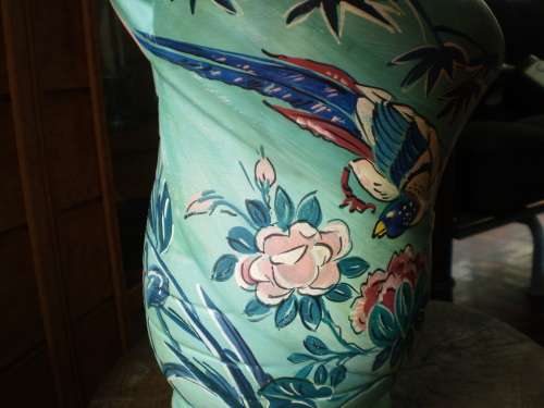 Vintage Unusual Large Handpainted Lucia Ware No.12402 Vase 27cm x 20cm signed