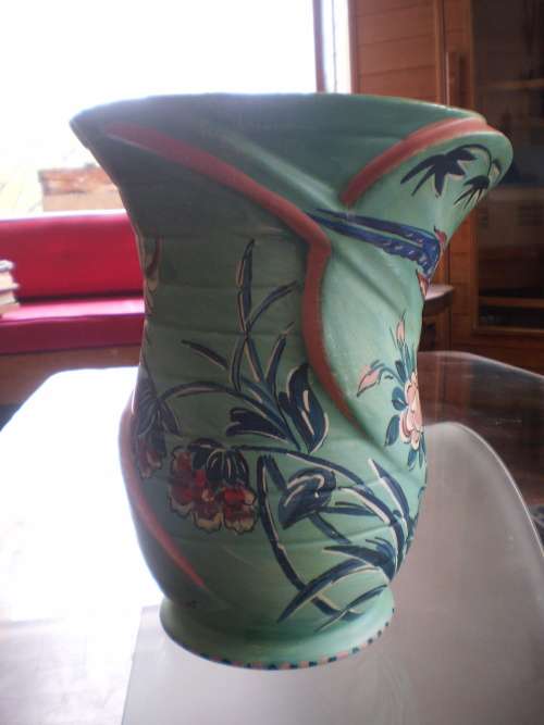 Vintage Unusual Large Handpainted Lucia Ware No.12402 Vase 27cm x 20cm signed