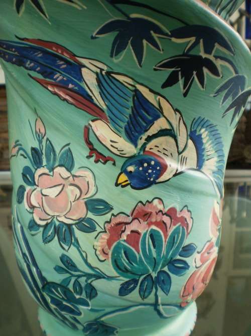 Vintage Unusual Large Handpainted Lucia Ware No.12402 Vase 27cm x 20cm signed