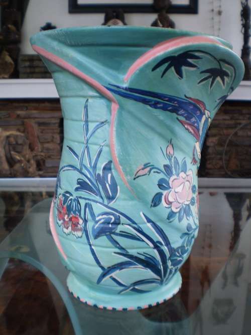 Vintage Unusual Large Handpainted Lucia Ware No.12402 Vase 27cm x 20cm signed