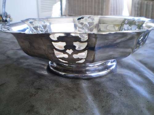 Vintage Silver Plated Abbes Plate Basket With Handle