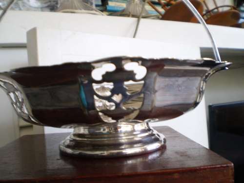 Vintage Silver Plated Abbes Plate Basket With Handle