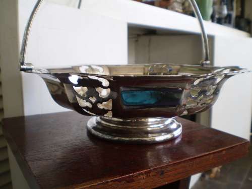 Vintage Silver Plated Abbes Plate Basket With Handle