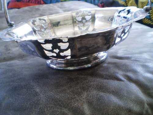 Vintage Silver Plated Abbes Plate Basket With Handle