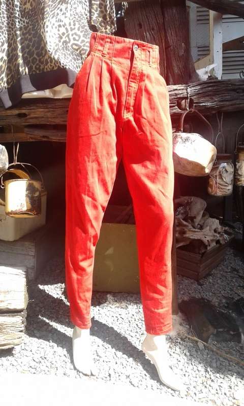 Original Vintage Origin Hi Waist Red Denim Jeans Size 14