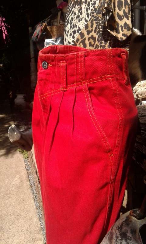 Original Vintage Origin Hi Waist Red Denim Jeans Size 14