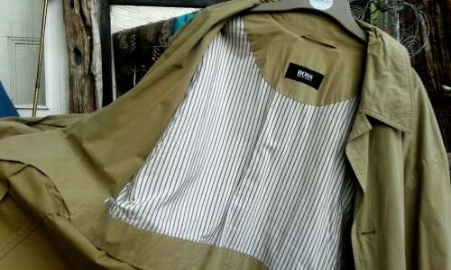 Stunning Vintage Hugo Boss Mens Trench Coat size M to L