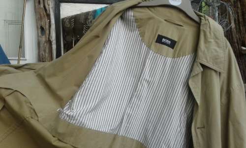 Stunning Vintage Hugo Boss Mens Trench Coat size M to L