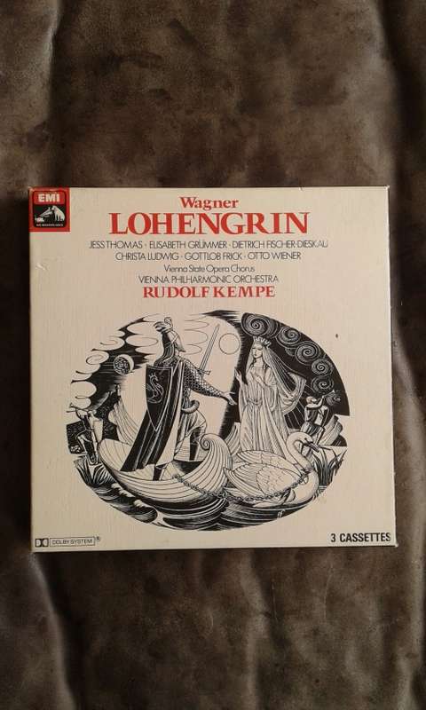 Wagner Lohengrin 3 Cassettes Vienna Philharmonic Orchestra Rudolf Kempe With Booklet And Box