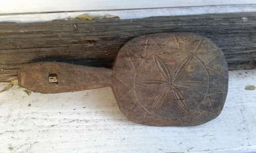 Antique Primitive Hand Carved Wooden Butter Bread Paddle Board