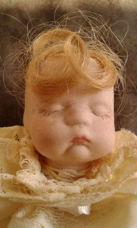 Small Vintage Doll head, feet and hands porcelain rag body
