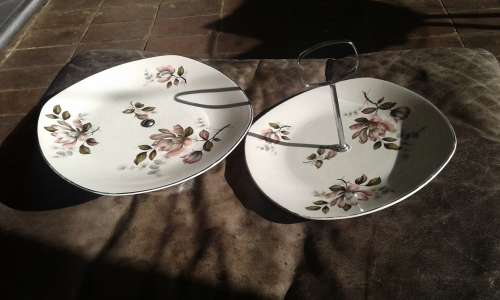 2 Midwinter Cake High Tea Stands Fashion Shape 9-63 Staffordshire