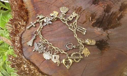 Vintage Handmade Artisan Lucky Charm Bracelet