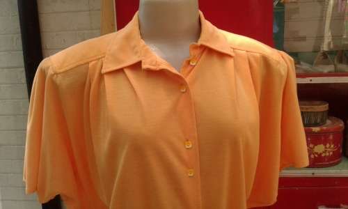 Vintage 1980s Deep Yellow Bat Sleeves Summer Dress Fits a size 12 yo 14