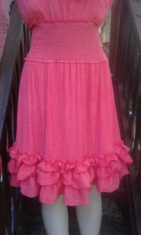 Vintage Pink Gypsy Style Bohemian Ruffled Summer Dress By Walkstar Size 12