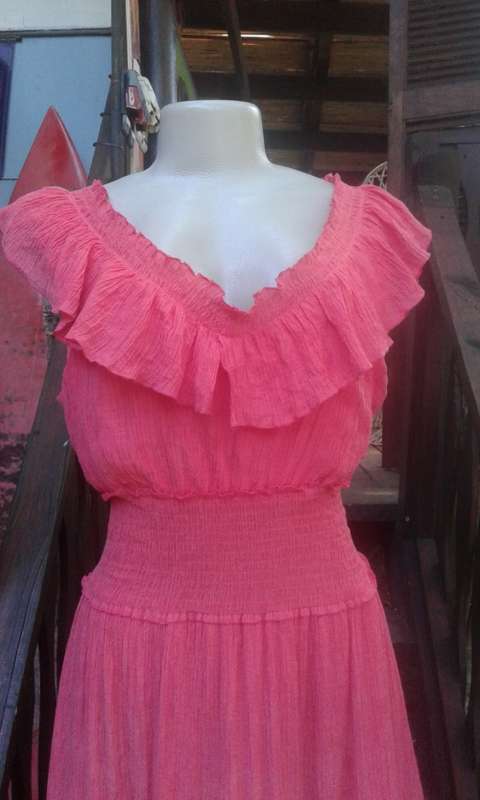 Vintage Pink Gypsy Style Bohemian Ruffled Summer Dress By Walkstar Size 12