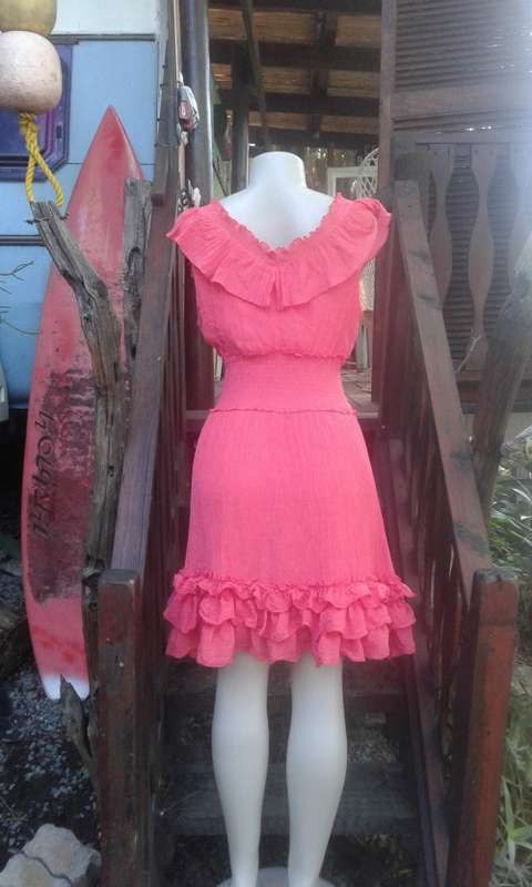 Vintage Pink Gypsy Style Bohemian Ruffled Summer Dress By Walkstar Size 12