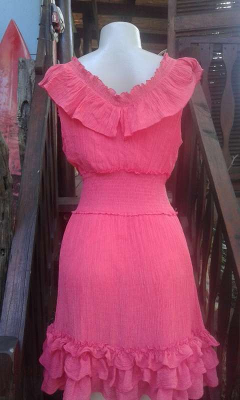 Vintage Pink Gypsy Style Bohemian Ruffled Summer Dress By Walkstar Size 12
