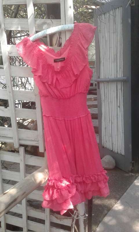 Vintage Pink Gypsy Style Bohemian Ruffled Summer Dress By Walkstar Size 12