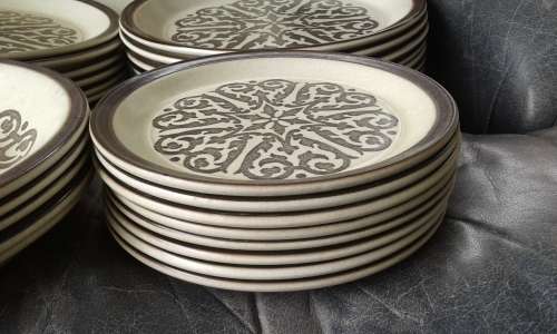 Rare Doverstone Heather Gates Staffordshire England Modern Mid Century Stoneware Dinner Set 31 Piece