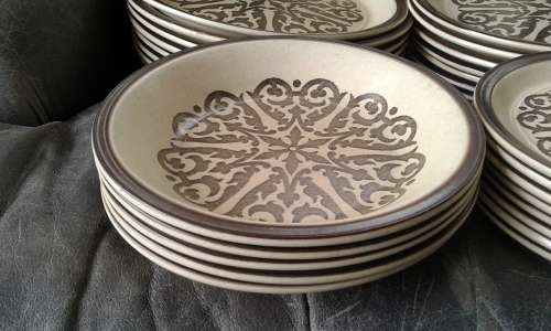Rare Doverstone Heather Gates Staffordshire England Modern Mid Century Stoneware Dinner Set 31 Piece