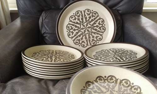 Rare Doverstone Heather Gates Staffordshire England Modern Mid Century Stoneware Dinner Set 31 Piece