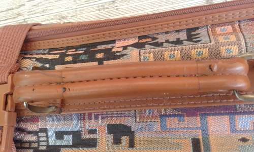 Set Of Aero Vintage Fabric Tapestry Suitcase Plus Vanity Bag