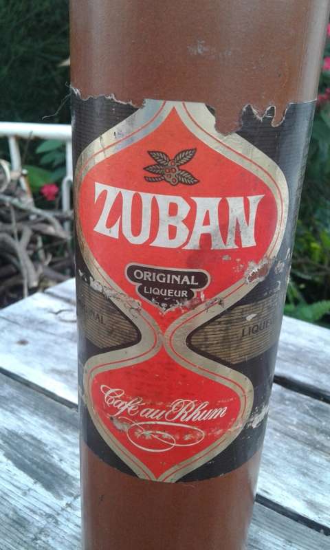 Vintage ZUBAN Stoneware Liquor Bottle Cafe Au Rhum 1960s