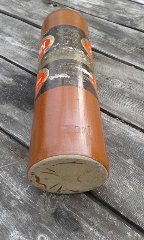 Vintage ZUBAN Stoneware Liquor Bottle Cafe Au Rhum 1960s