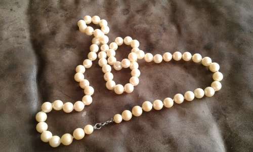 Vintage 1960s Rope Faux Pearl Costume Jewelry Necklace Large Pearls