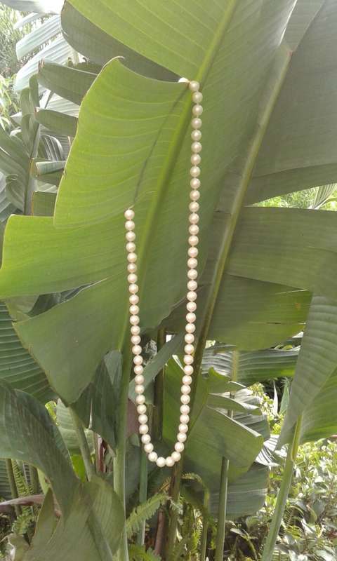 Vintage 1960s Rope Faux Pearl Costume Jewelry Necklace Large Pearls