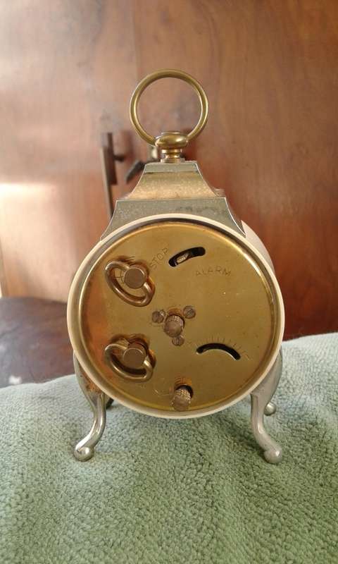 Vintage 1960s Blessing Alarm Travel Clock Brass Trimmings In Original Box