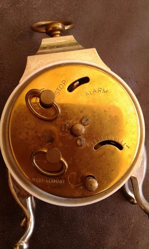 Vintage 1960s Blessing Alarm Travel Clock Brass Trimmings In Original Box