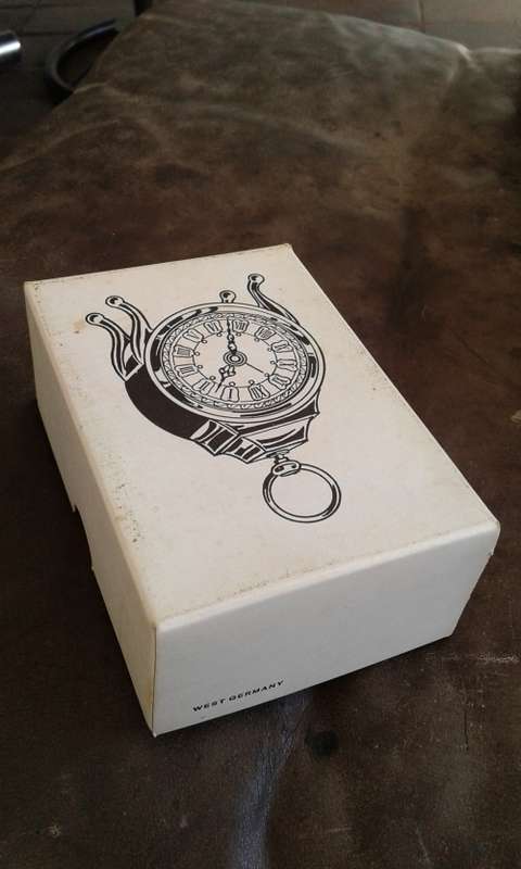 Vintage 1960s Blessing Alarm Travel Clock Brass Trimmings In Original Box