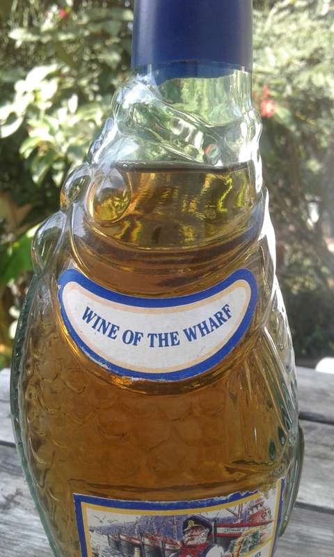 Vintage Wine Of The Wharf Dry White Matelot Wine Bottle Sealed Unopened Fish Shape