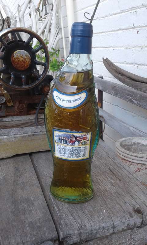 Vintage Wine Of The Wharf Dry White Matelot Wine Bottle Sealed Unopened Fish Shape