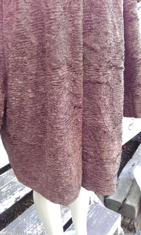 Vintage 1960s Chocolat Brown Karakul Caracul Persian Lamb Fur Coat Size 16 Excellent Condition