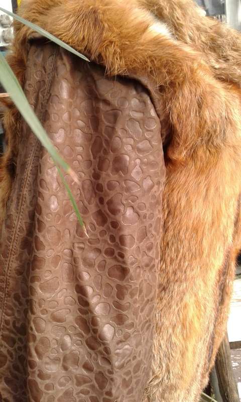 Vintage Soft Nappa Leather Genuine Fox Fur Designer Jacket Bat Sleeves Size 10 Made In Germany