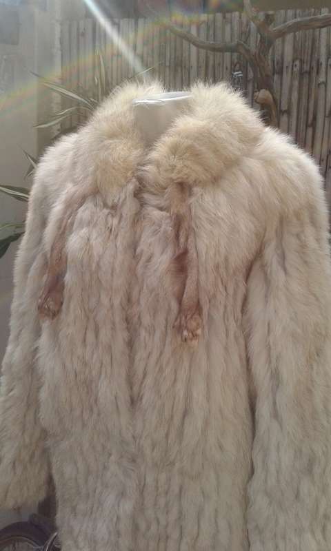 Superb Vintage White Blonde Genuine Mink Fur Designer Coat Superior Quality Size 10 to 12
