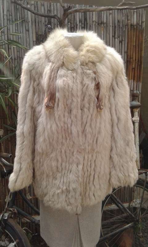 Superb Vintage White Blonde Genuine Mink Fur Designer Coat Superior Quality Size 10 to 12