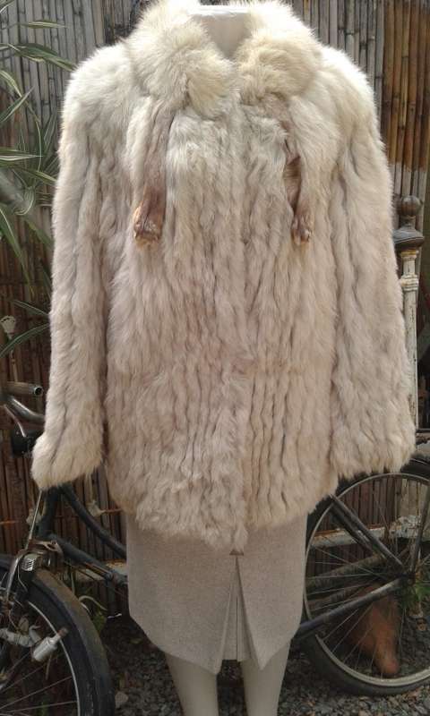 Superb Vintage White Blonde Genuine Mink Fur Designer Coat Superior Quality Size 10 to 12