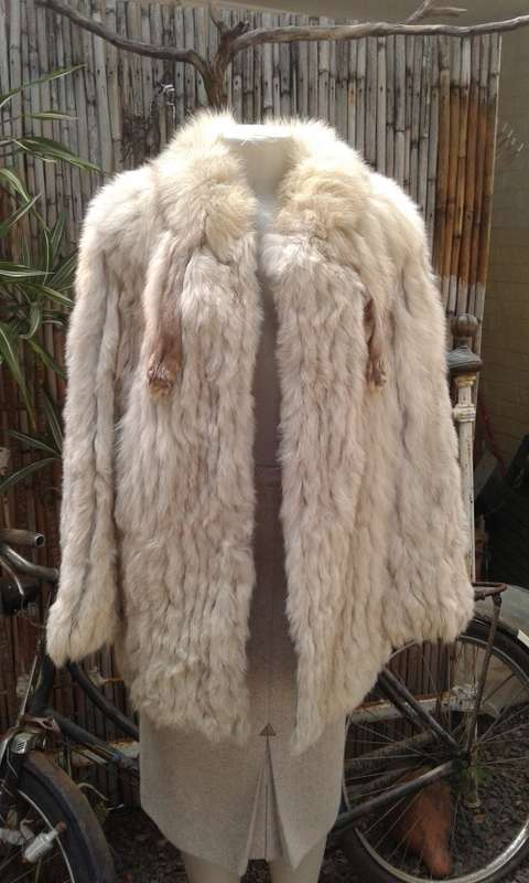 Superb Vintage White Blonde Genuine Mink Fur Designer Coat Superior Quality Size 10 to 12