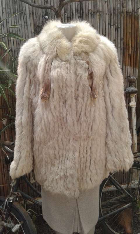 Superb Vintage White Blonde Genuine Mink Fur Designer Coat Superior Quality Size 10 to 12