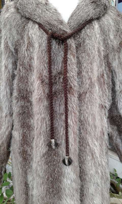 Vintage 1970s Finest Quality Genuine Grey Silver Fox Fur Coat Size 14