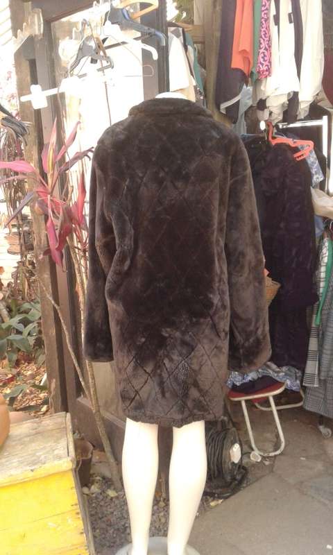 Searle Blatt Studio Chocolate Brown Faux Fur Designer Coat Made In USA Size 14 to 16