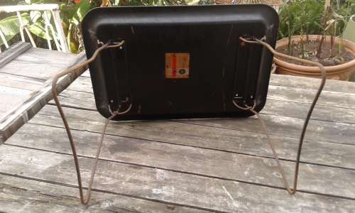 Vintage 1950s Worcester Ware Painted Foldable Metal Lap Bed Tray Oriental Design Chinoiserie