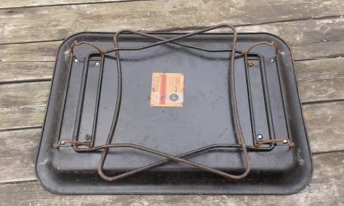 Vintage 1950s Worcester Ware Painted Foldable Metal Lap Bed Tray Oriental Design Chinoiserie